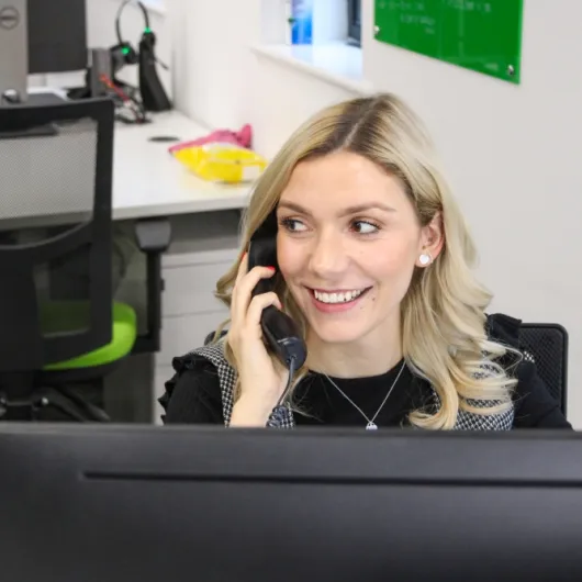 Abi on the phone