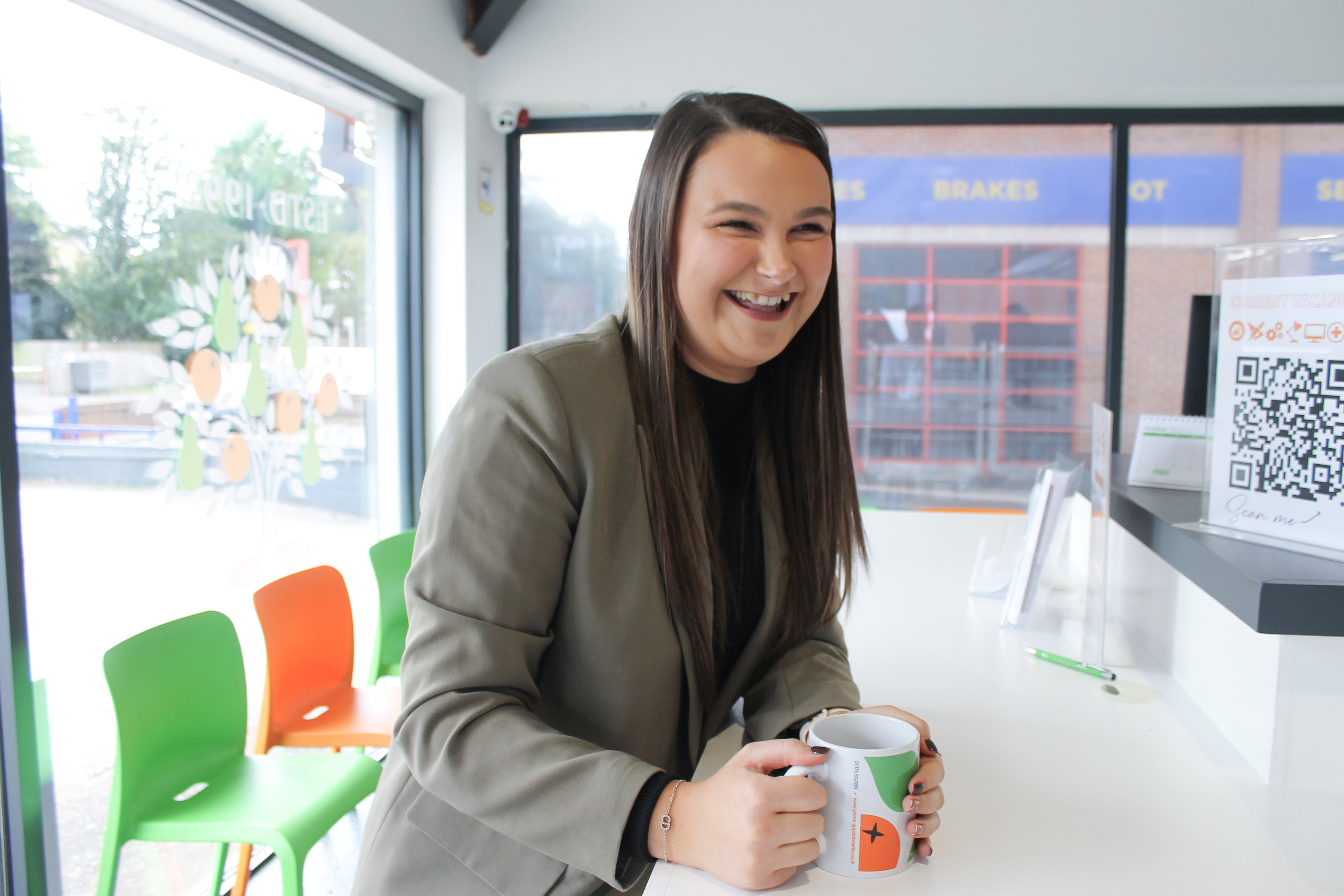 Recruitment consultant Amy, with prime appointments mug