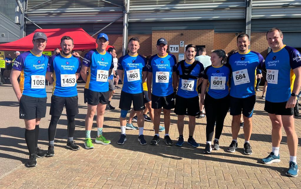 Jack, Craig, Calum, Mark, Peter, Micky, Katie, Jake & Ross from Prime Appointments & Poundfield Products running the 2023 Colchester Half Marathon